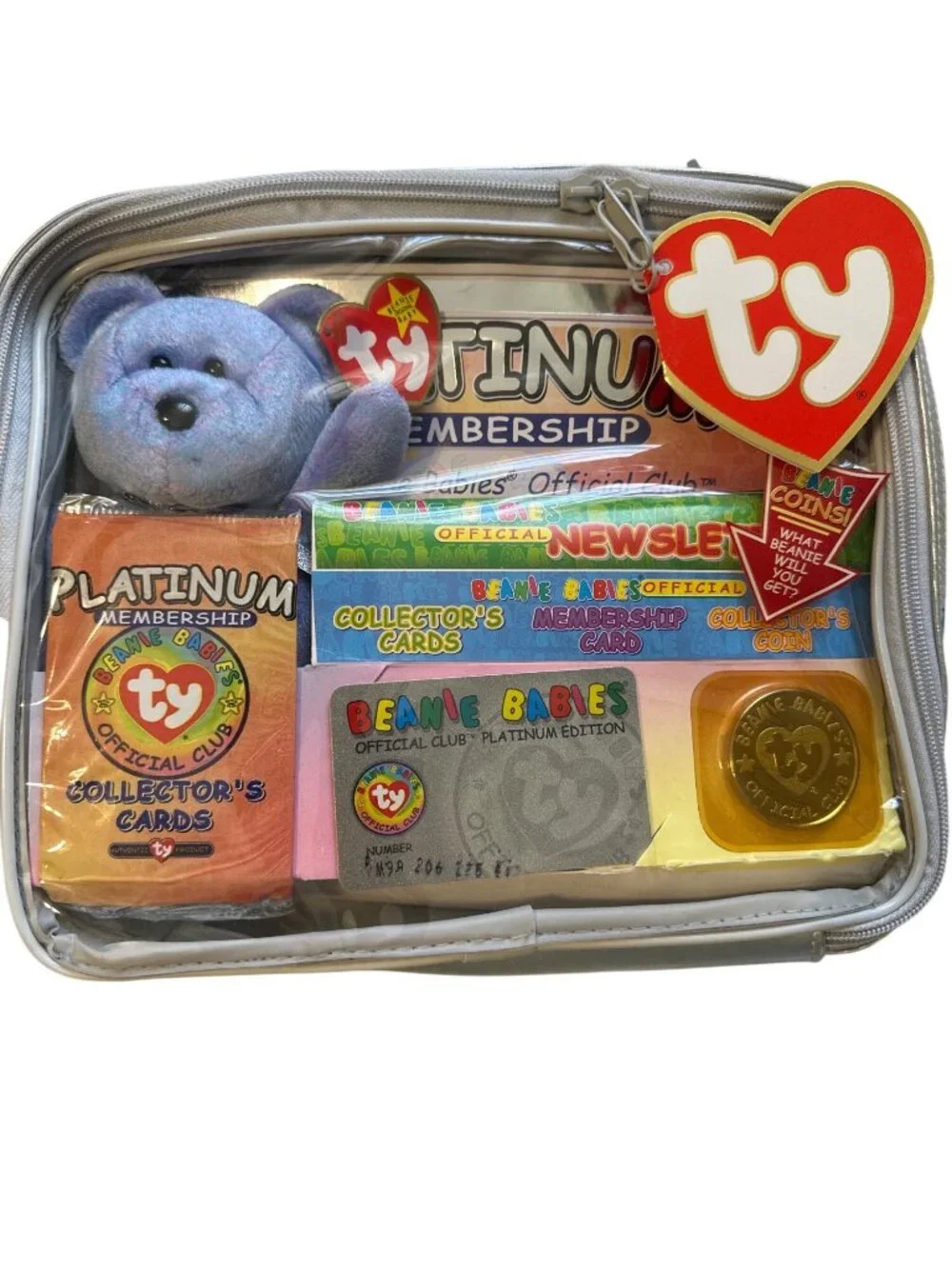 Beanie Babies Official Club Platinum Edition Set With Case & Collectibles - Picture 2 of 7